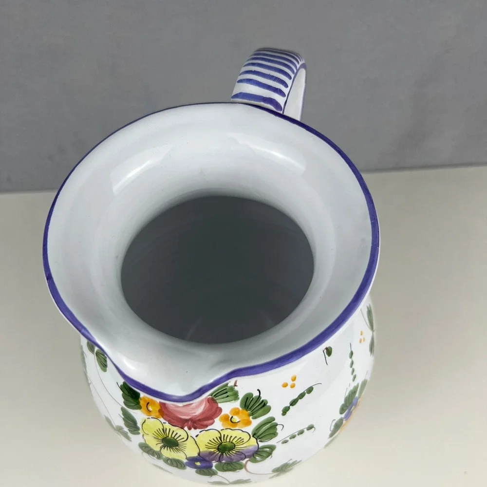VTG Pitcher Made in Italy L. Pardi Floral Pitcher 7.5